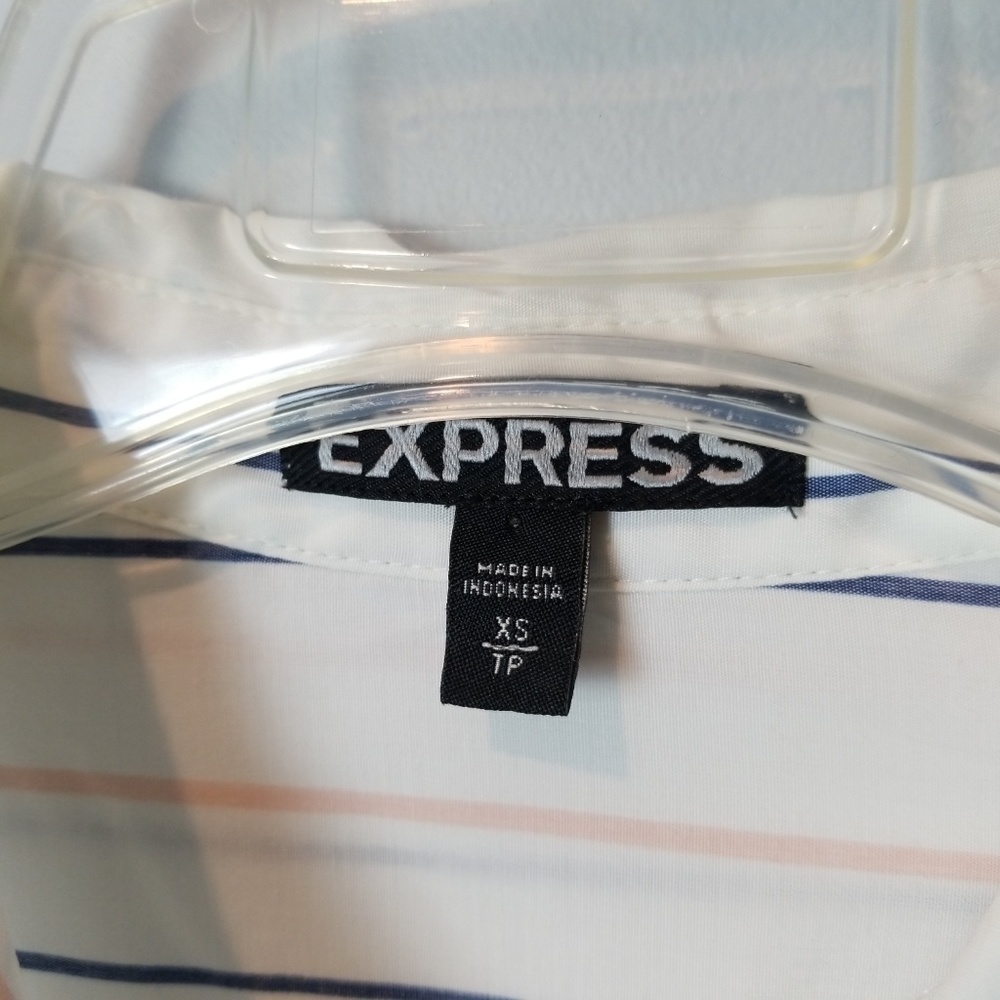 Express Portofino Striped Button Down Shirt - Picture 3 of 6